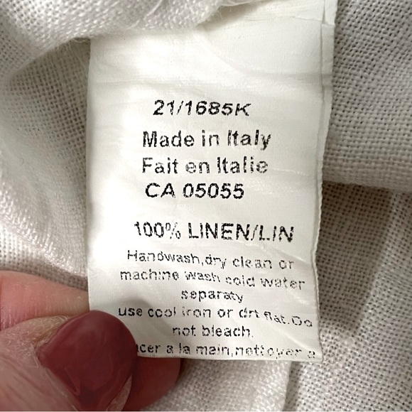M Made in Italy linen & lace roll tab shirt - Picture 7 of 8